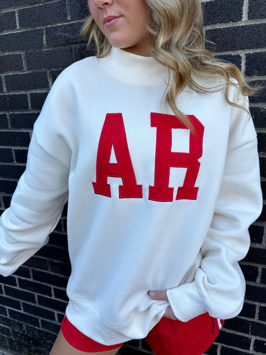 Arkansas Embroidered Mock Neck
