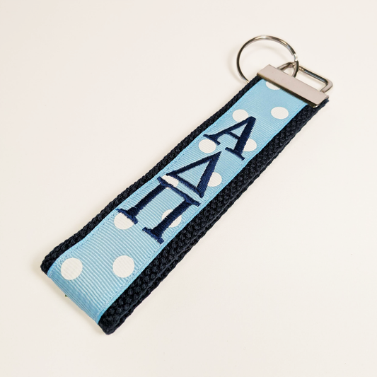 Embroidered Keychain With Polka Dots