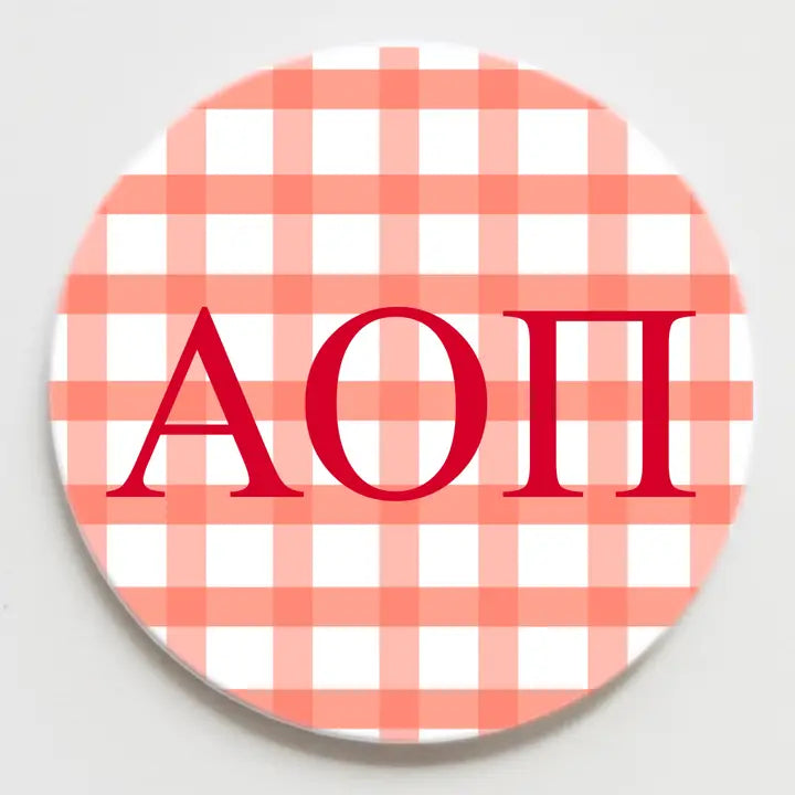 Gingham Button