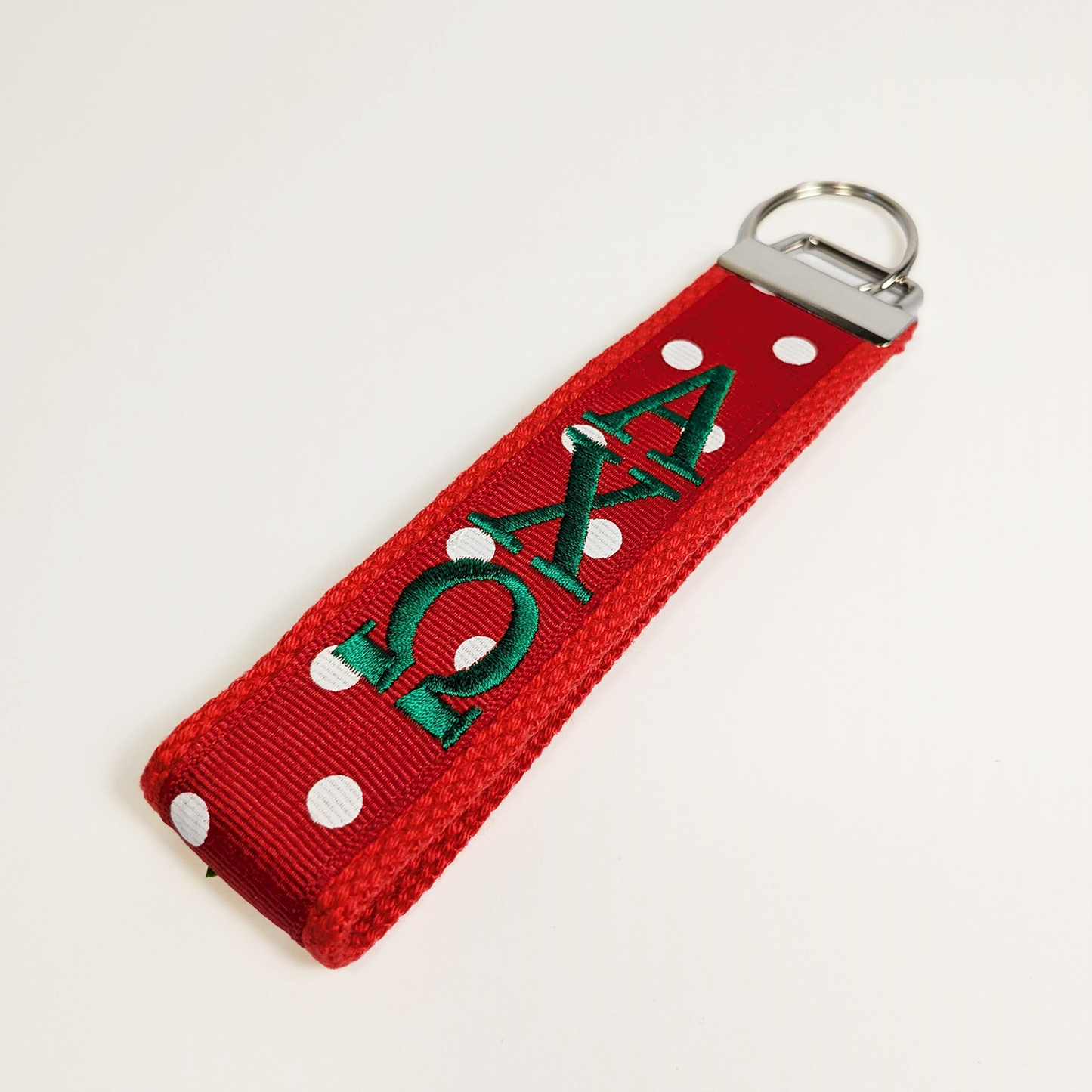 Embroidered Keychain With Polka Dots