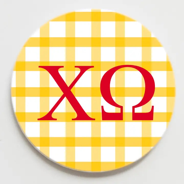 Gingham Button