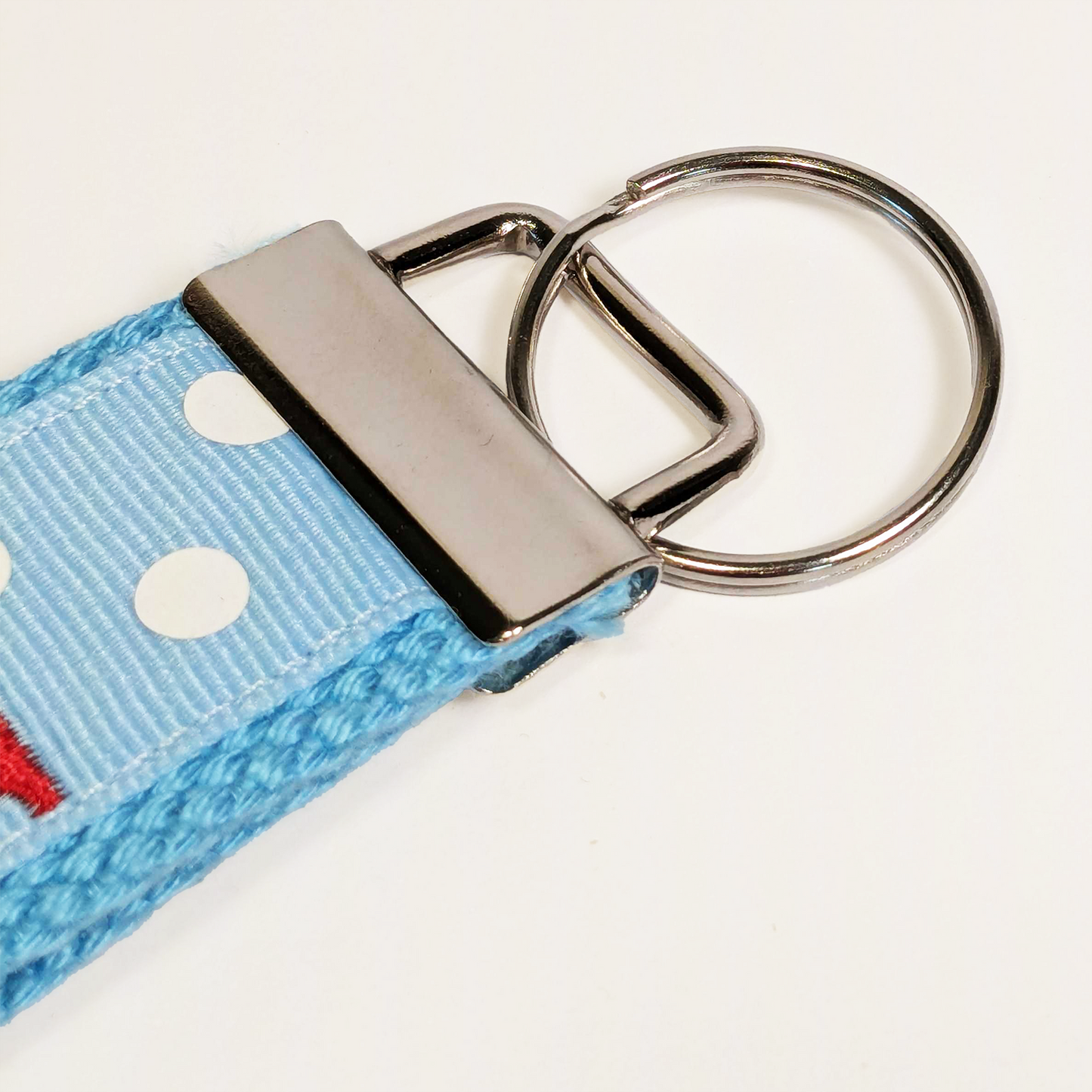 Embroidered Keychain With Polka Dots