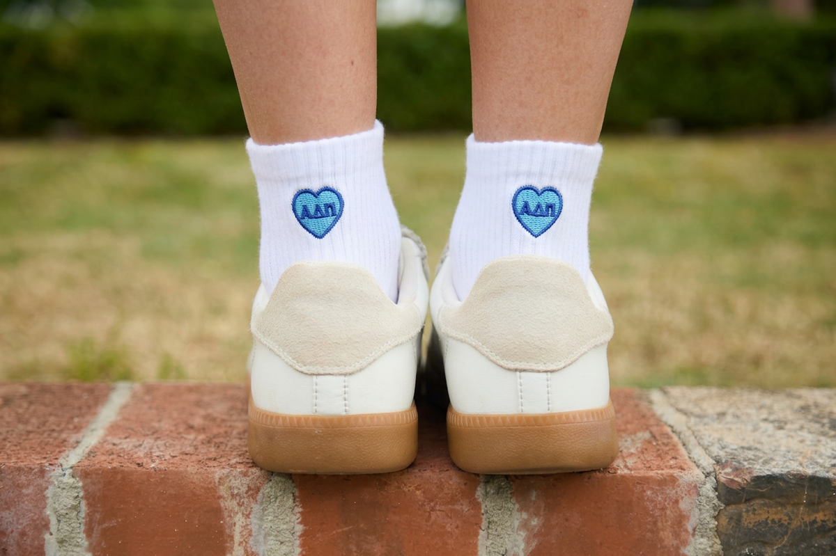 Embroidered Heart Socks