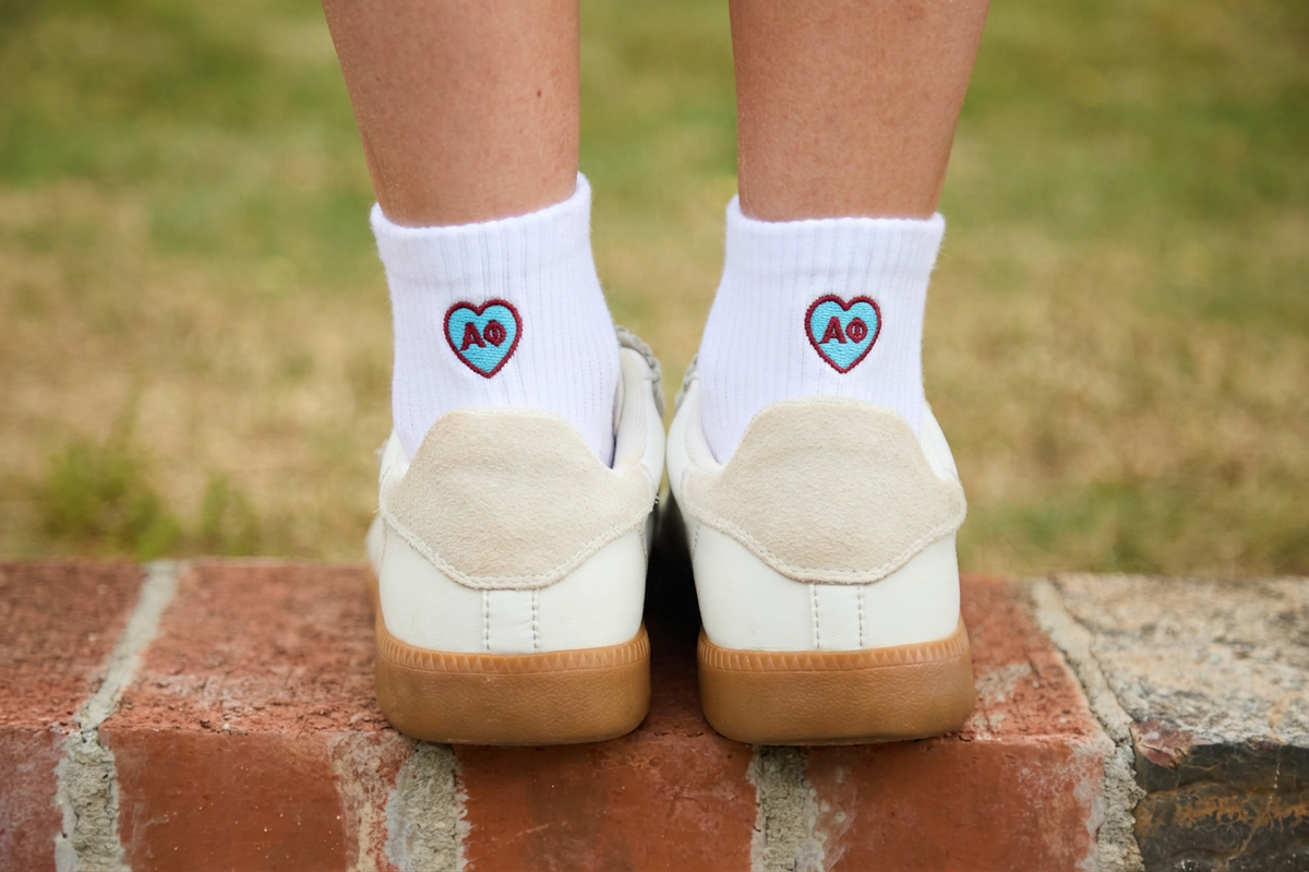 Embroidered Heart Socks