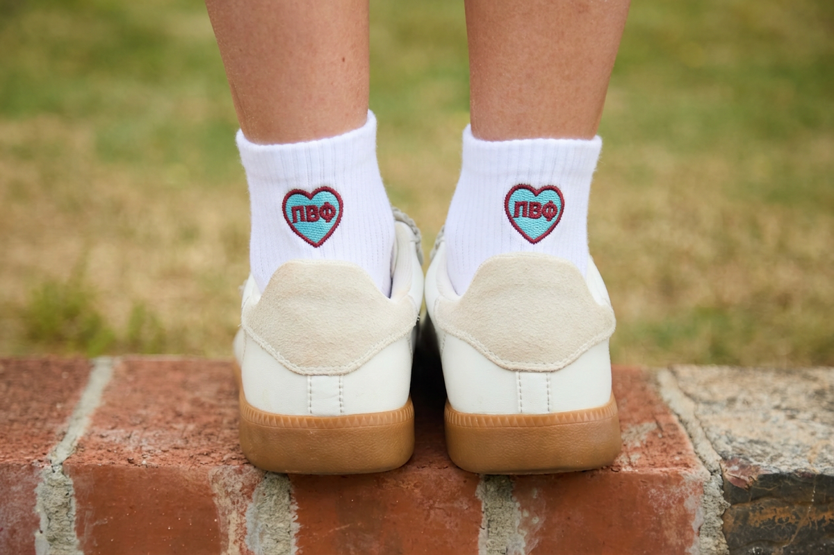 Embroidered Heart Socks