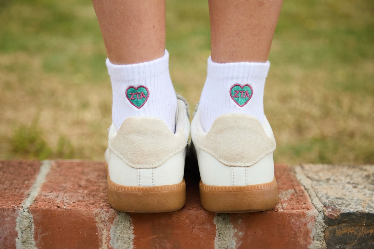 Embroidered Heart Socks