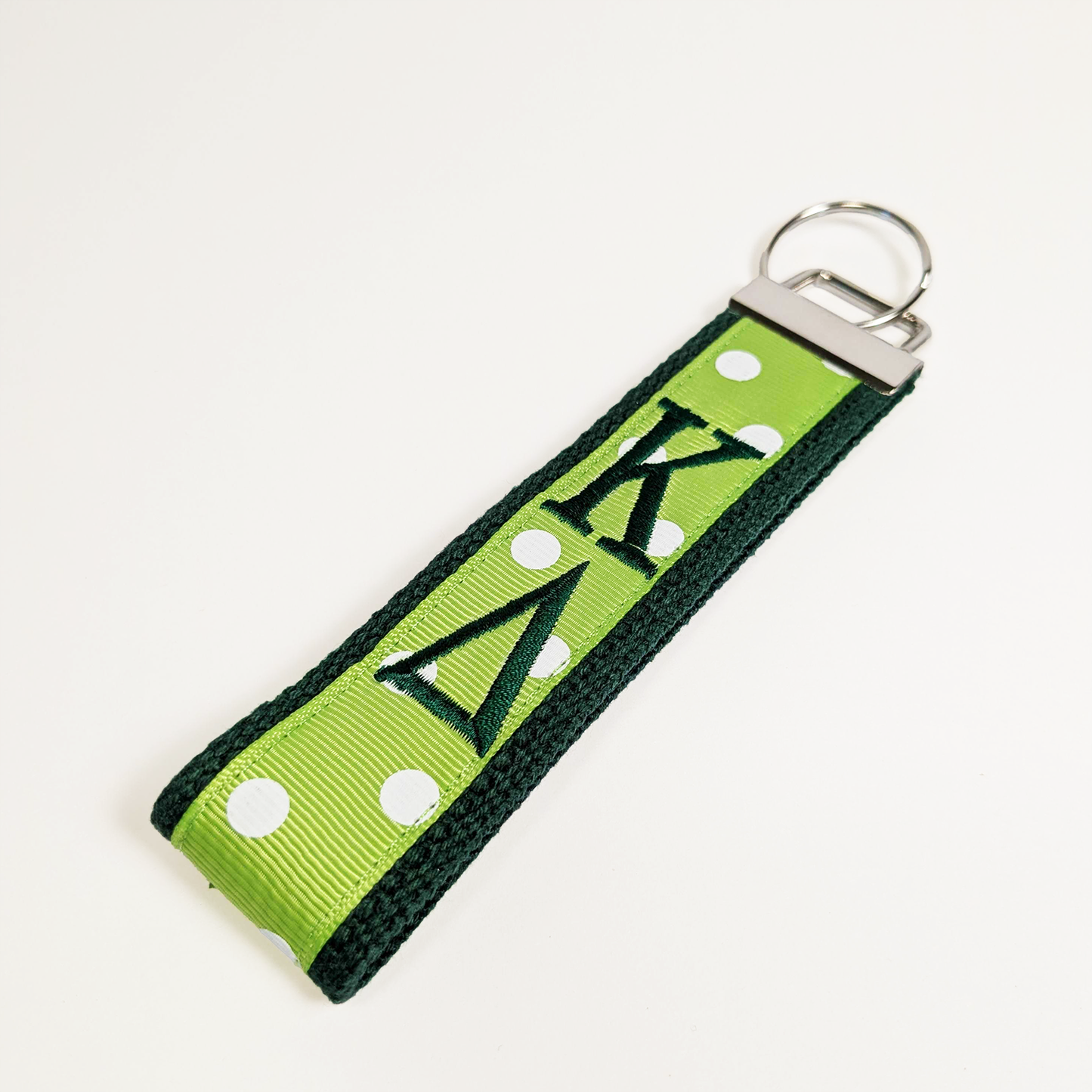 Embroidered Keychain With Polka Dots