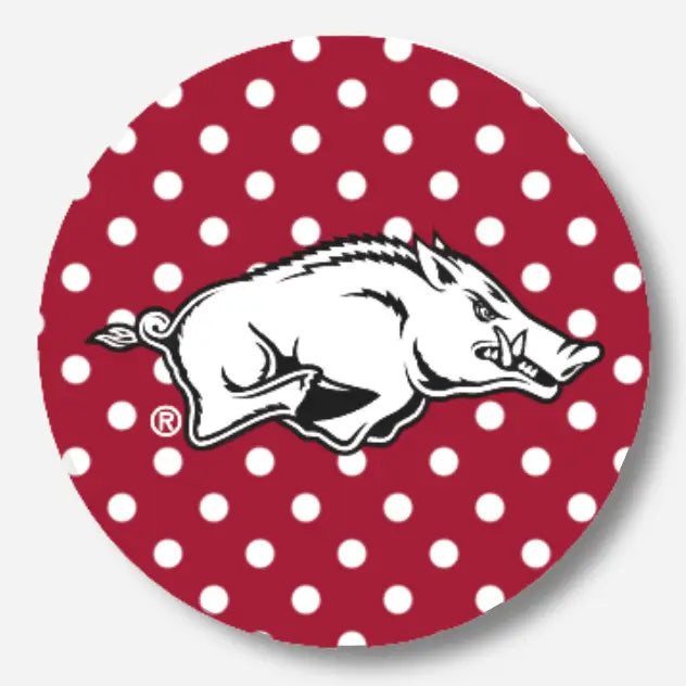 Razorback Polka Dot Button