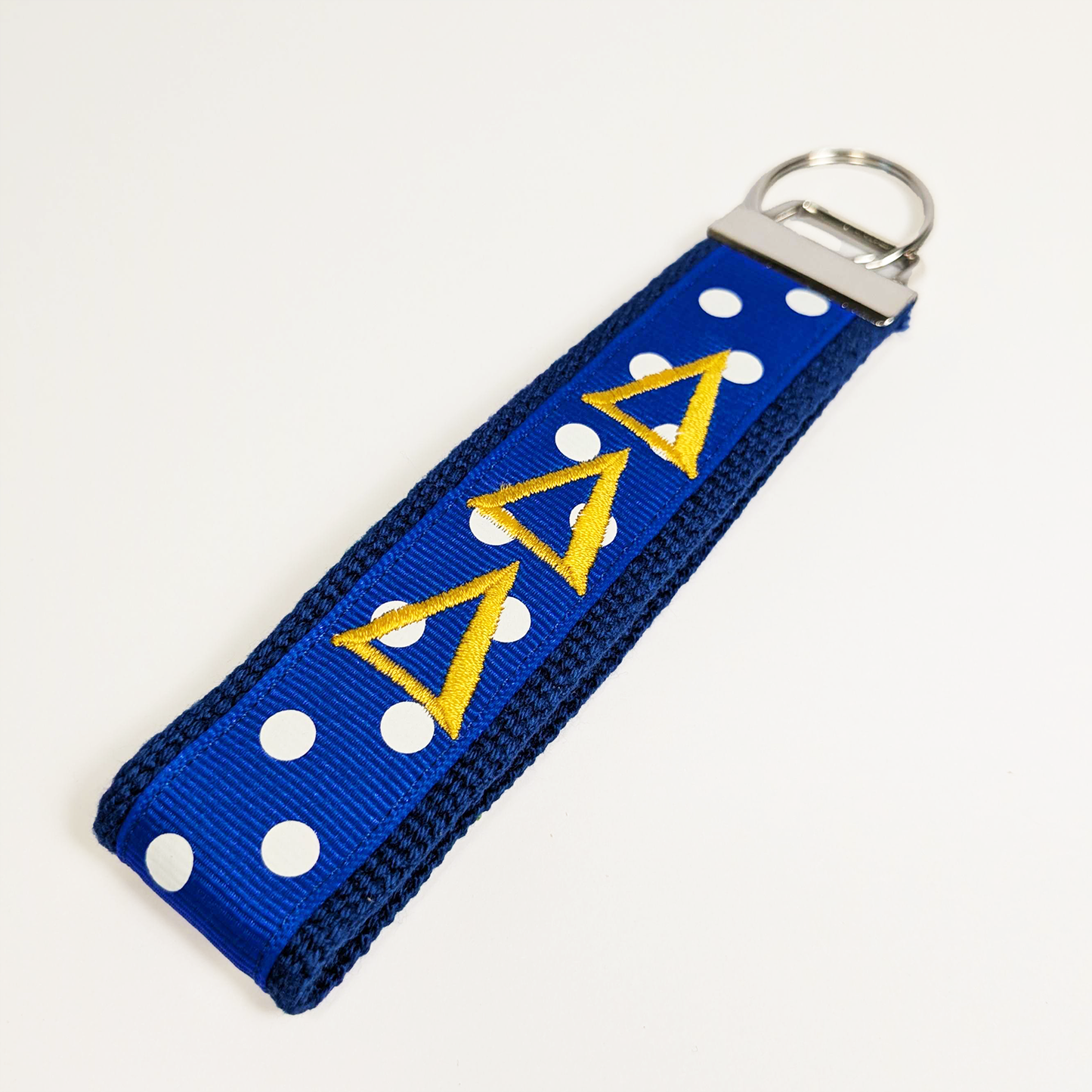 Embroidered Keychain With Polka Dots