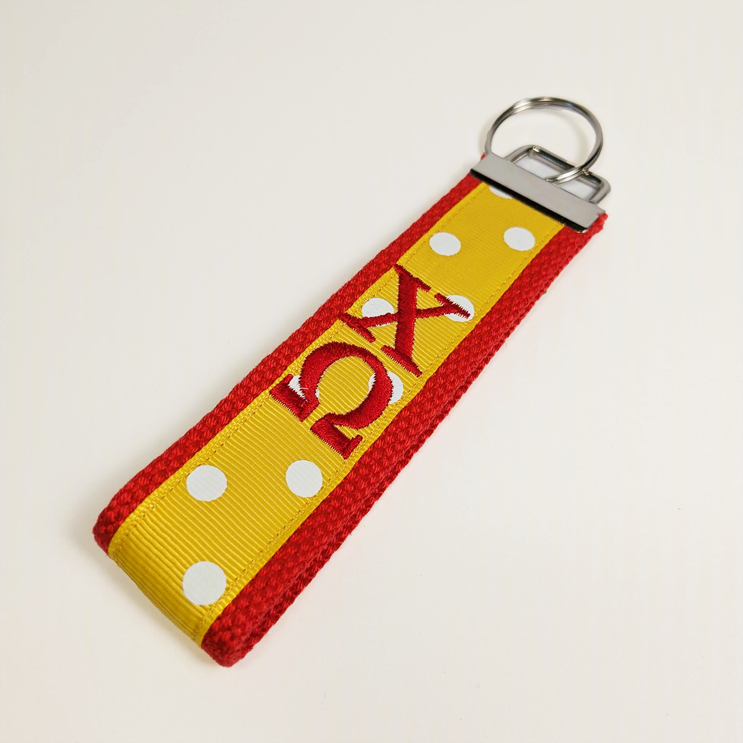 Embroidered Keychain With Polka Dots