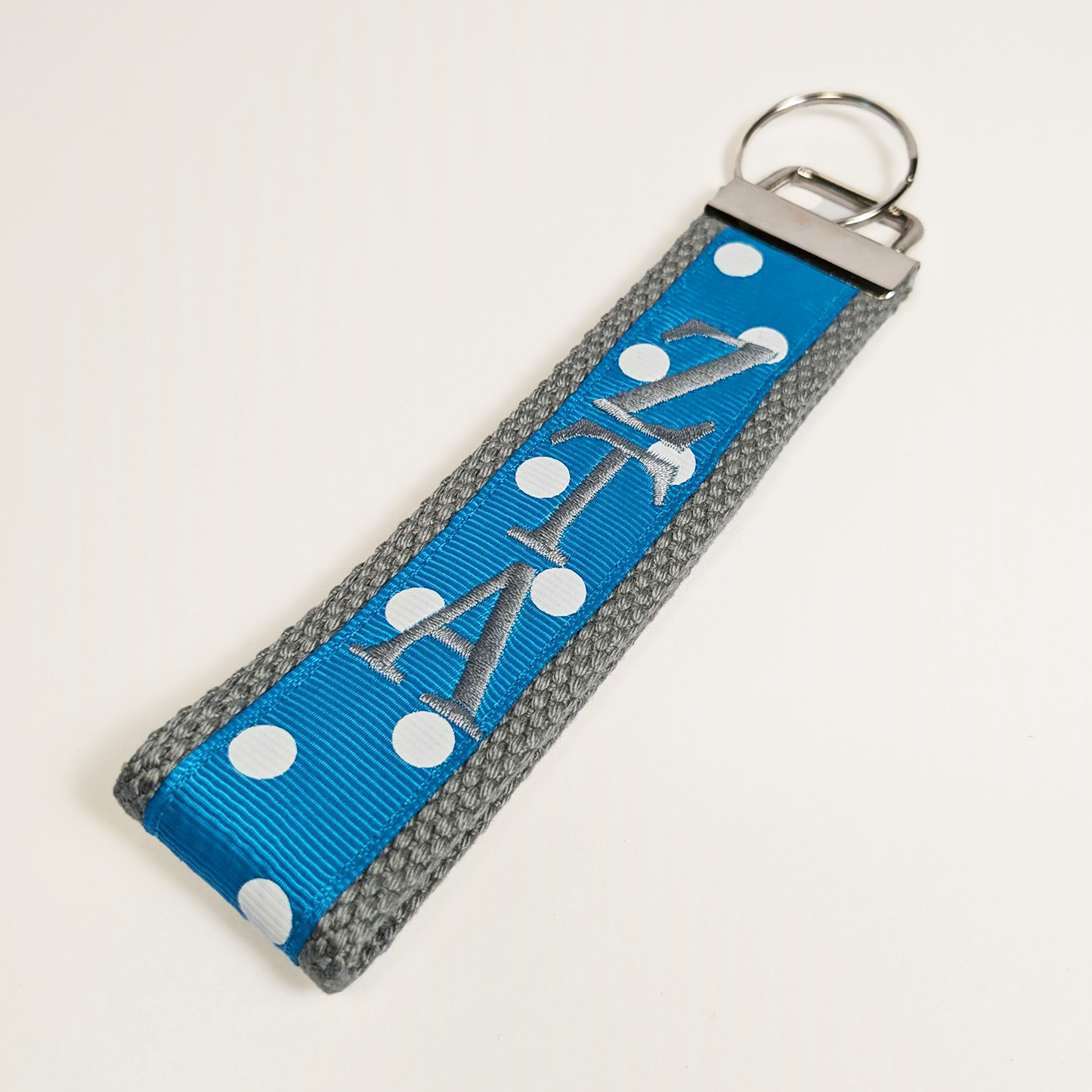 Embroidered Keychain With Polka Dots