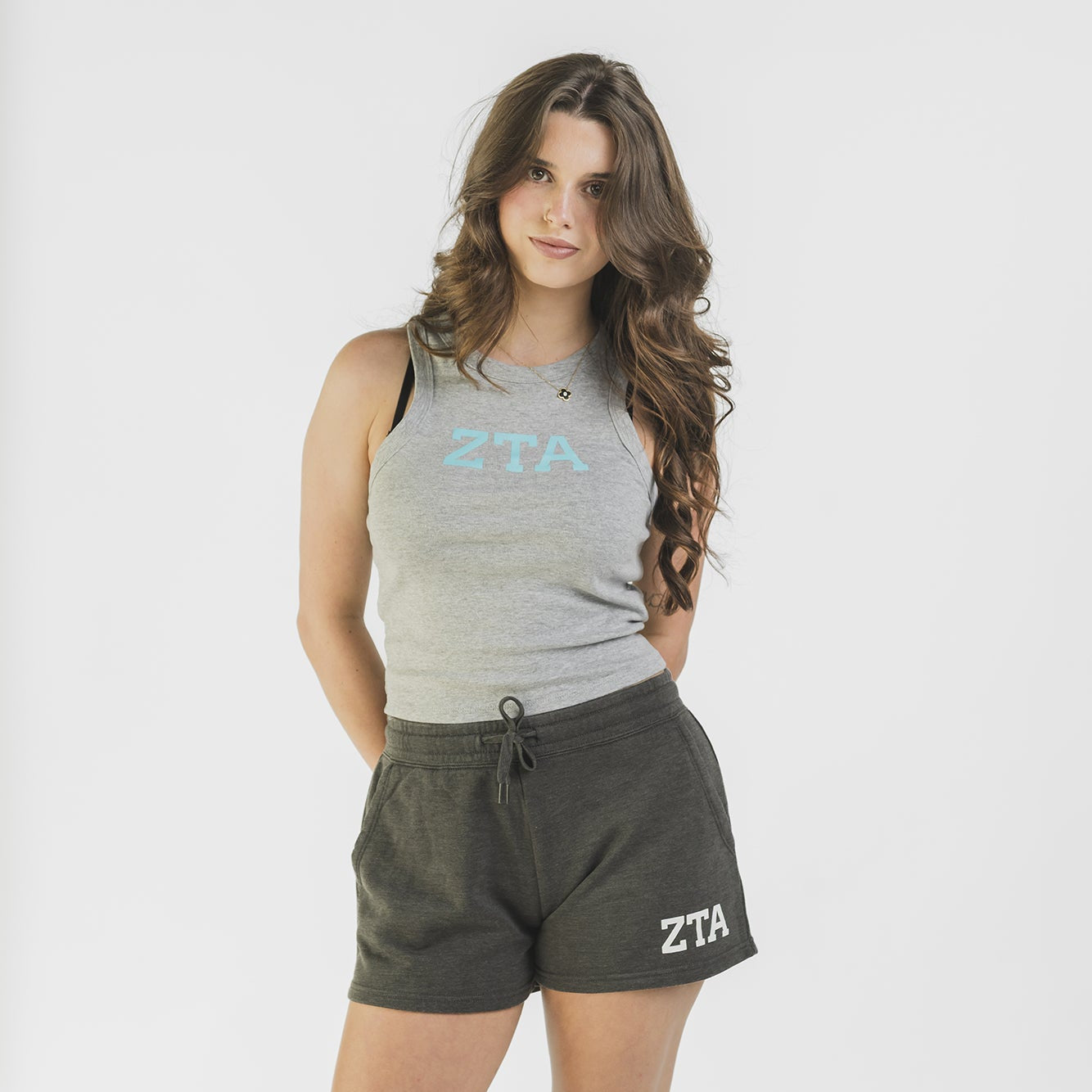 Super Soft Gray Letter Shorts