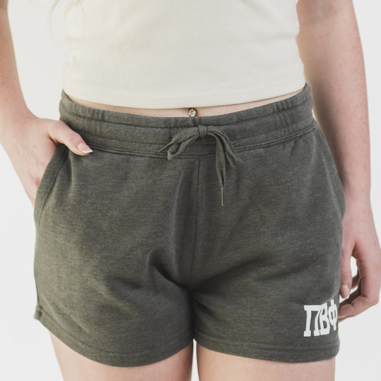 Super Soft Gray Letter Shorts